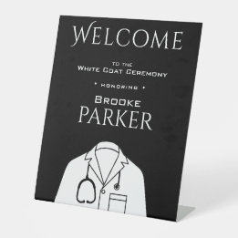 Signe De Table Accueil personnalisé en noir à la cérémonie de rem