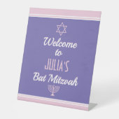 Signe De Table Accueil personnalisé pour Bat mitzvah (Recto)