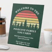 Signe De Table Accueil personnalisé Sunset Log Cabine Lake House (In SItu)