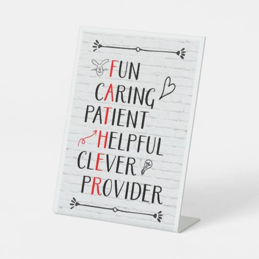 Signe De Table Acrostique fête des pères (Recto)