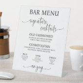 Signe De Table Acrylic Wedding Bar Menu Sign (In SItu)