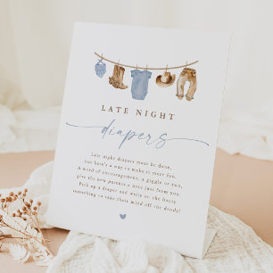 Signe De Table Activité de couche pour bébé Blue Late Night