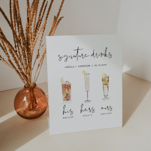 Signe De Table ADELLA Minimal Watercolor Cocktail Signature Boiss