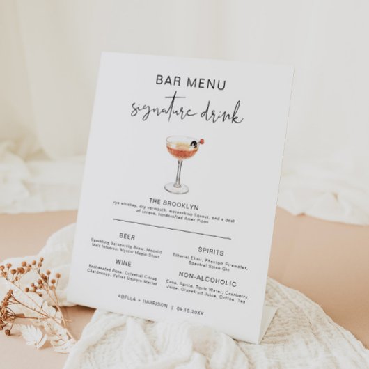 Signe De Table ADELLA Modern Cocktail Signature Boisson Bar Menu