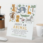Signe De Table Adopter Un Animal Deux Animaux Sauvages Anniversai (In SItu)