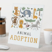 Signe De Table Adoption animale Deux animaux sauvages Anniversair (In SItu)