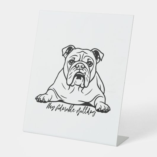 Signe De Table Adorable Bulldog (Recto)