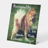 Signe De Table Adorable Chien Poméranie Traits Signal (Recto)