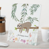 Signe De Table Adorable paresse dessinée à la main accrochée auto (In SItu)