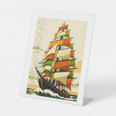 Signe De Table Adventurous Art Deco Sailing Ship (Recto)