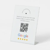 Signe De Table Affaires personnalisées Google Avis QR Code Sociét (Recto)
