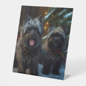 Signe De Table Affenpinscher Snowy Sleigh Ride Décor de Noël (Recto)