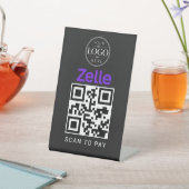 Signe De Table Affichage de bureau Zelle Scan to Pay (In SItu)