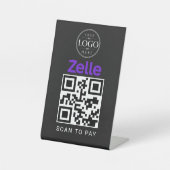 Signe De Table Affichage de bureau Zelle Scan to Pay (Recto)