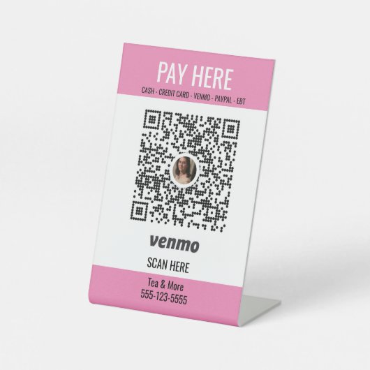 Signe De Table Affichage de la caisse Code QR Code Paie Signal de (Recto)