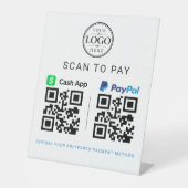 Signe De Table Affichage de paiement sur table Cash App PayPal (Recto)