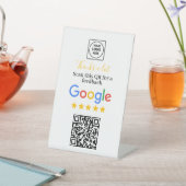Signe De Table Affichage moderne de QR de critique Google simple (In SItu)