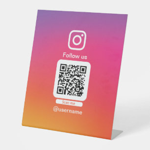 Signe De Table Affichage QR sur Instagram