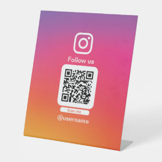 Signe De Table Affichage QR sur Instagram