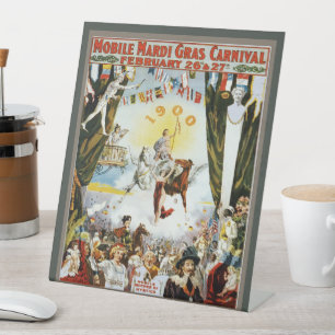 Signe De Table Affiche d'art vintage de 1900 du carnaval Mardi Gr