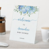 Signe De Table Affiche de bienvenue Baby shower Blue Hydrangea (In SItu)