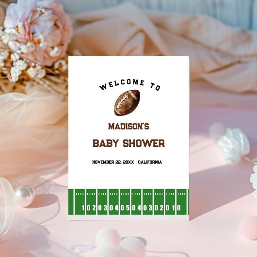 Signe De Table Affiche de bienvenue Baby shower de football garço