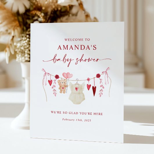 Signe De Table Affiche de bienvenue Baby shower Little Sweetheart