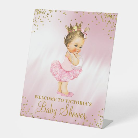 Signe De Table Affiche de bienvenue Baby shower Princess Tutu (Recto)