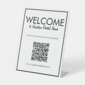 Signe De Table Affiche de bienvenue de code QR numérique blanc mo (Recto)