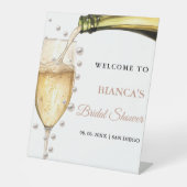 Signe De Table Affiche de bienvenue de douche nuptiale Pearls et  (Recto)