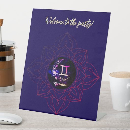 Signe De Table Affiche de bienvenue de la table Gemini (In SItu)