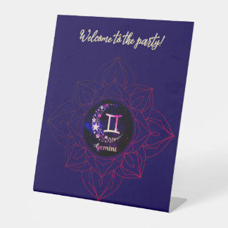 Signe De Table Affiche de bienvenue de la table Gemini