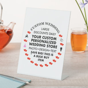 Signe De Table Affiche de bienvenue de mariage personnalisée - 6"