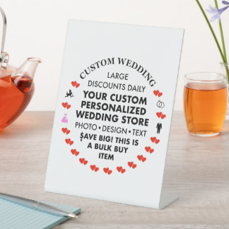 Signe De Table Affiche de bienvenue de mariage personnalisée - 6"