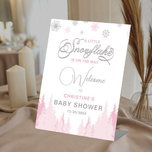 Signe De Table Affiche de bienvenue du Baby shower d'hiver Little
