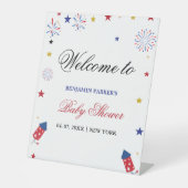 Signe De Table Affiche de bienvenue du Baby shower d'indépendance (Recto)