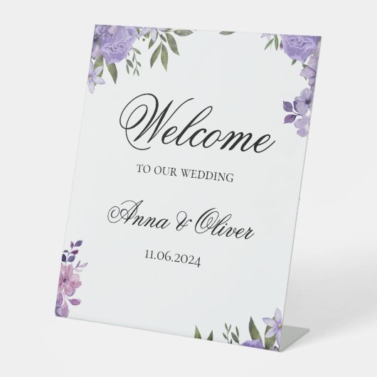 Signe De Table Affiche de bienvenue mariage (Recto)