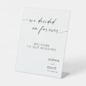 Signe De Table Affiche de bienvenue Mariage moderne Nous avons dé (Recto)