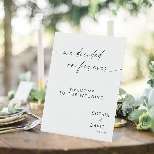 Signe De Table Affiche de bienvenue Mariage moderne Nous avons dé