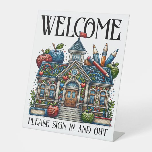 Signe De Table Affiche de bienvenue scolaire (Recto)