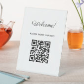 Signe De Table Affiche de bienvenue WIFI avec code QR (In SItu)
