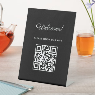 Signe De Table Affiche de bienvenue WIFI avec code QR