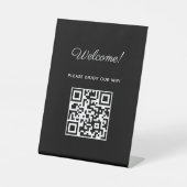 Signe De Table Affiche de bienvenue WIFI avec code QR (Recto)