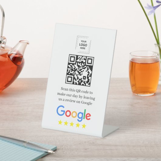 Signe De Table Affiche de code QR pour Google Avis sur table (In SItu)