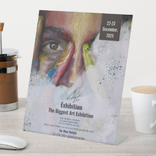 Signe De Table Affiche de portrait colorée pour exposition d'art,