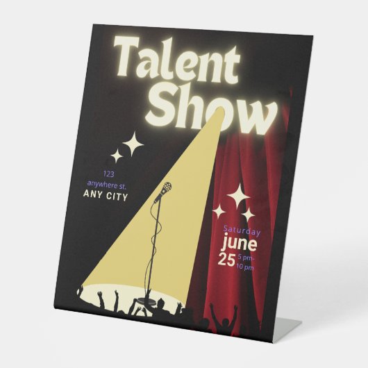 Signe De Table Affiche de spectacle de talents, Affiche de specta (Recto)