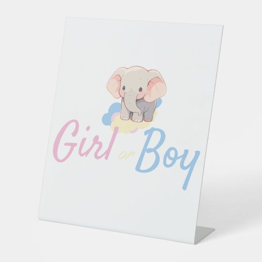 Signe De Table Affiche de Table Gender Reveal (Recto)