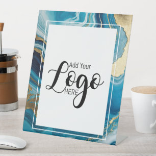 Signe De Table agate Bleu personnalisé logo publicitaire d'entrep