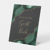 Signe De Table Agate Emerald Green Gold Dark Mariage Livre d'or (Recto)