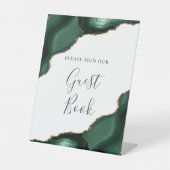 Signe De Table Agate Emerald Green Livre d'invité Mariage blanc (Recto)